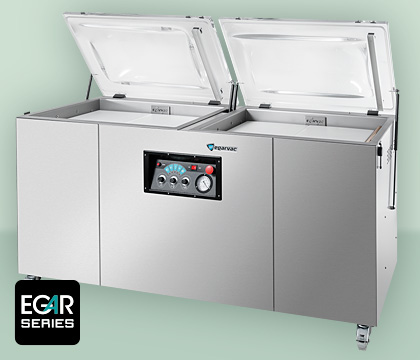 Envasadoras EGAR-2 A DC 20 EGARVAC, ideal para envasados de pequeña escala, con tecnología de control digital y precisión en el sellado de productos