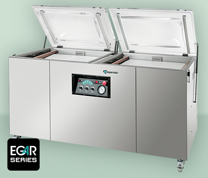 Envasadora EGAR-2 2A DC 20 EGARVAC, diseñada para un sellado eficiente en productos pequeños, con un control digital intuitivo y fácil mantenimiento