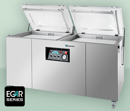 Envasadora EGAR-4 AB DC 100 EGARVAC, máquina robusta y de alto rendimiento para el envasado al vacío de productos grandes, garantizando un sellado seguro y eficiente