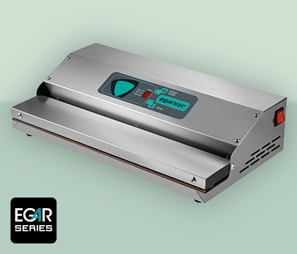 Envasadora EGAR-040 EGARVAC, máquina robusta de sobremesa para envasado al vacío, diseñada para procesos de sellado de alta calidad y eficiencia