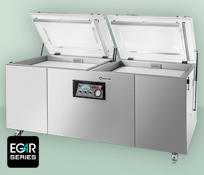 Envasadora MAXI AB DC 63 EGARVAC, diseñada para envasado al vacío de alta eficiencia, ideal para productos de gran tamaño con un sistema de sellado preciso y robusto
