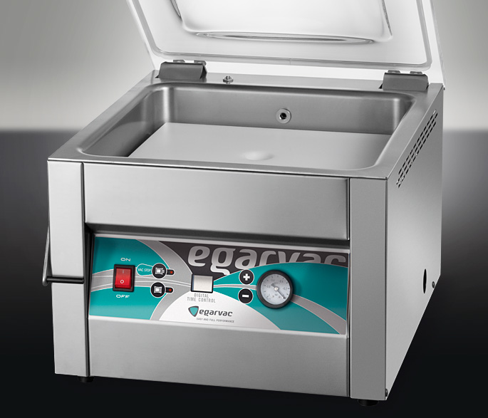 Envasadora KEVO-8T EGARVAC, diseñada para ofrecer un sellado de alta calidad y durabilidad, ideal para el envasado de productos en diversas industrias