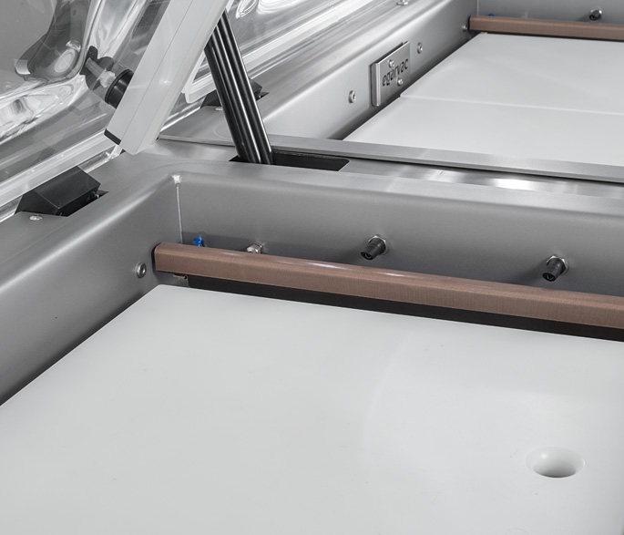 Detalles de envasadoras EGAR-2 Doble, MAXI Doble y EGAR-4 Doble EGARVAC, máquinas de envasado al vacío con sistema de sellado doble para mayor eficiencia