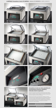 Envasadoras al vacío EGAR-2S y BASIC, modelos compactos de sobremesa para envasado eficiente con control de vacío electrónico