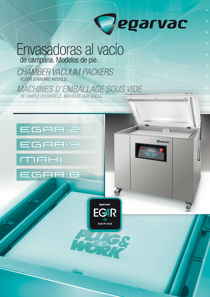 Envasadoras de campana de pie EGARVAC, para envasado al vacío eficiente y de alta capacidad, ideal para uso industrial