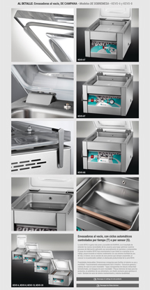 Envasadoras al vacío KEVO-6 y KEVO-8, modelos de sobremesa, compactas y eficientes, diseñadas para envasar productos con control digital