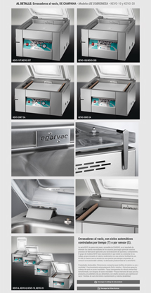Envasadoras al vacío KEVO-10 y KEVO-20, modelos de sobremesa con control digital, ideales para pequeñas producciones y envasado eficiente