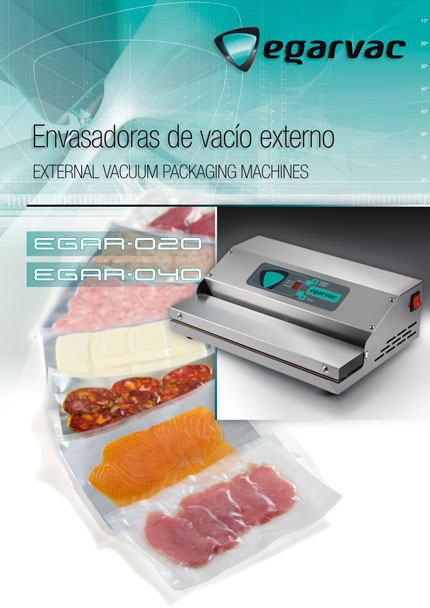 Envasadoras de vacío externo EGARVAC, modelos de sobremesa para aplicaciones profesionales y comerciales en conservación de alimentos