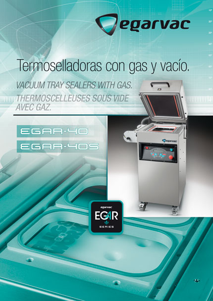 Termoselladoras EGARVAC con vacío y gas, ideales para envasado de barquetas con opciones personalizables de moldes y troqueles
