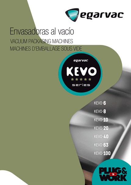 Envasadoras de campana serie KEVO EGARVAC, modelos de sobremesa y pie para envasado profesional con control digital y opciones personalizables