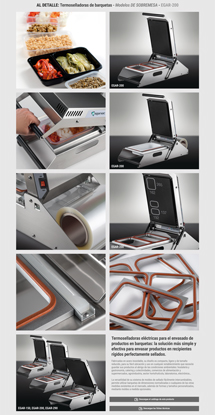 Termoselladora EGAR-200 de sobremesa, ideal para envasar barquetas con sistema de control digital y soldadura eficiente